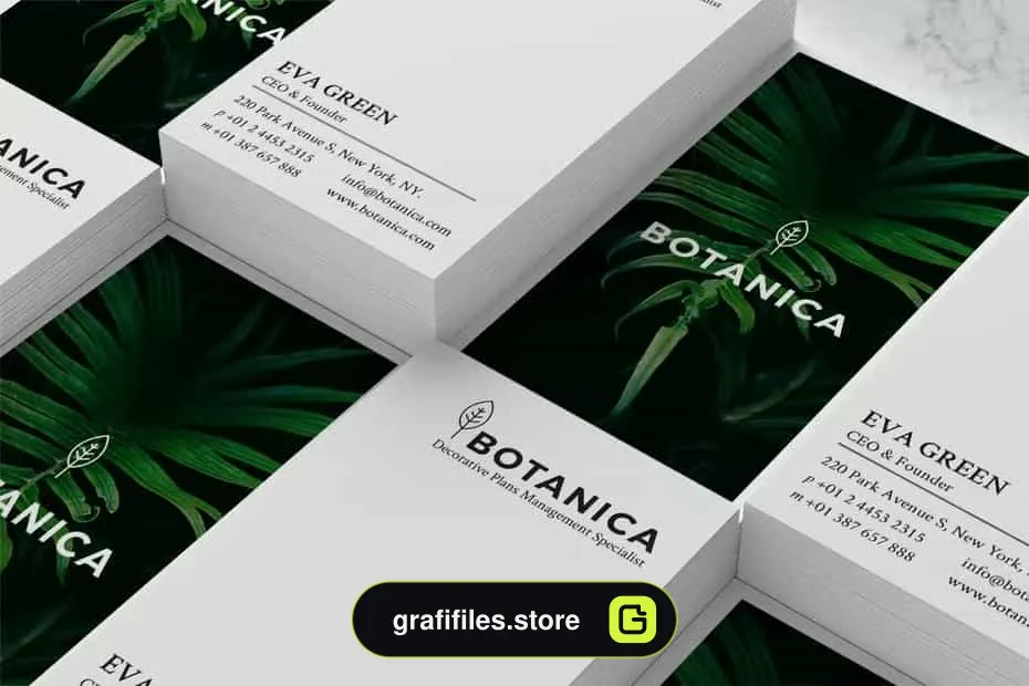 طرح لایه باز کارت ویزیت BOTANICA Business Card Template