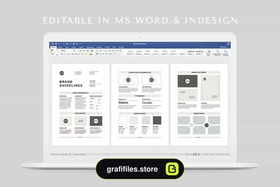 دانلود قالب آماده ورد دستورالعمل های برند Brand Guidelines | MS Word & Indesign - 1 قالب آماده ورد دستورالعمل های برند