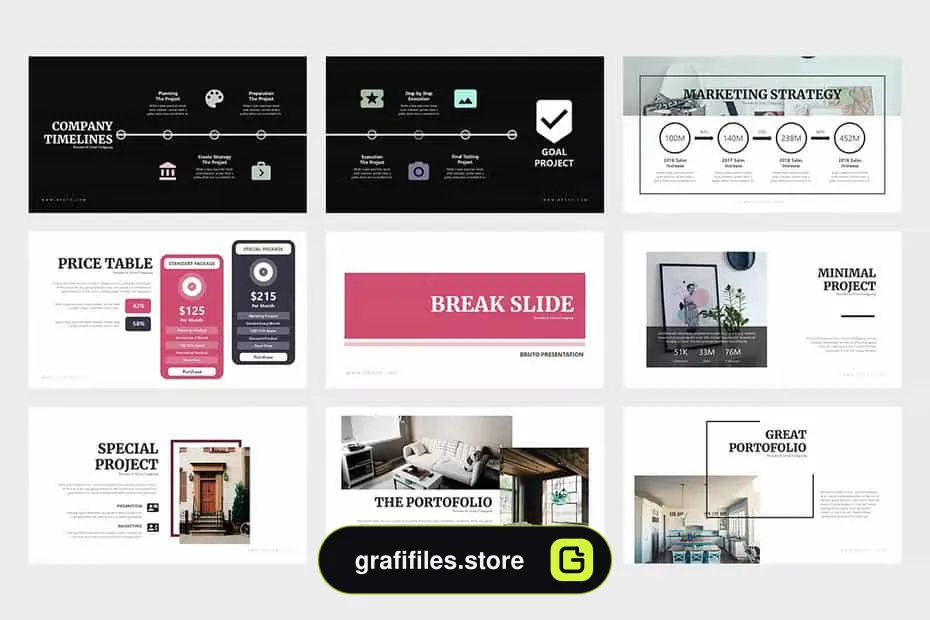 قالب پاورپوینت Brutto Real Estate Powerpoint Template