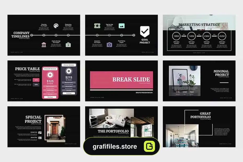 قالب پاورپوینت Brutto Real Estate Powerpoint Template