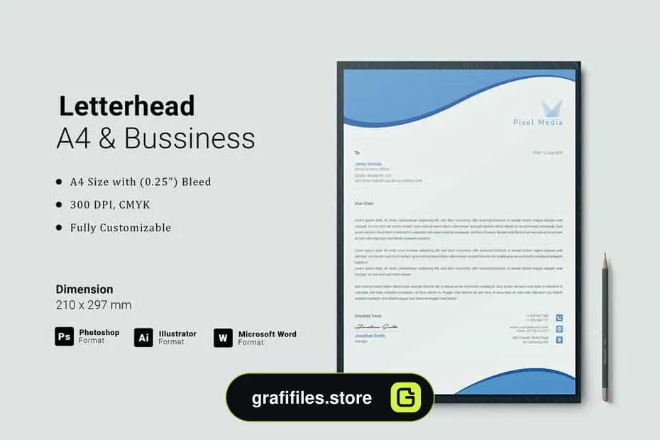 دانلود قالب آماده ورد سربرگ تجاری Business Letterhead Word - 1 قالب آماده ورد سربرگ تجاری Business Letterhead Word