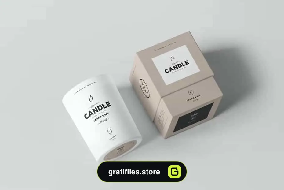 موکاپ جعبه و شمع Candle & Box Mock-up