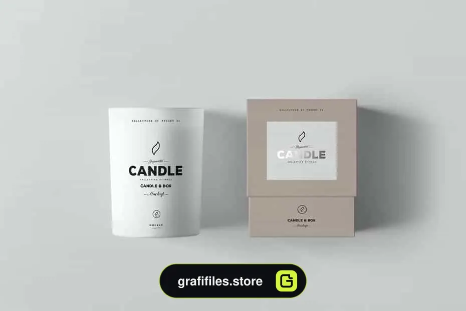 موکاپ جعبه و شمع Candle & Box Mock-up