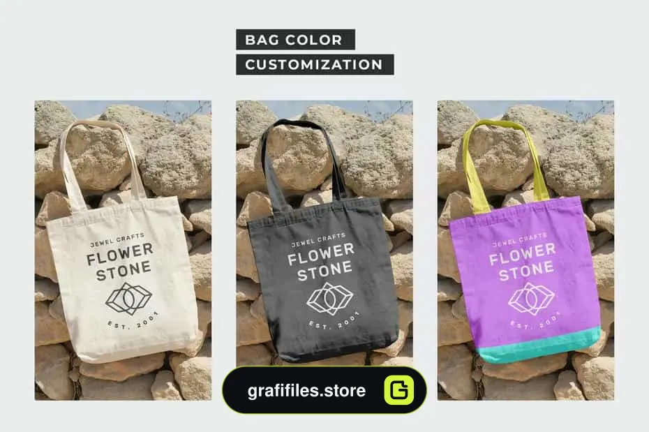 موکاپ ساک دستی Canvas Tote Bag Mockups Pack Vol. 3