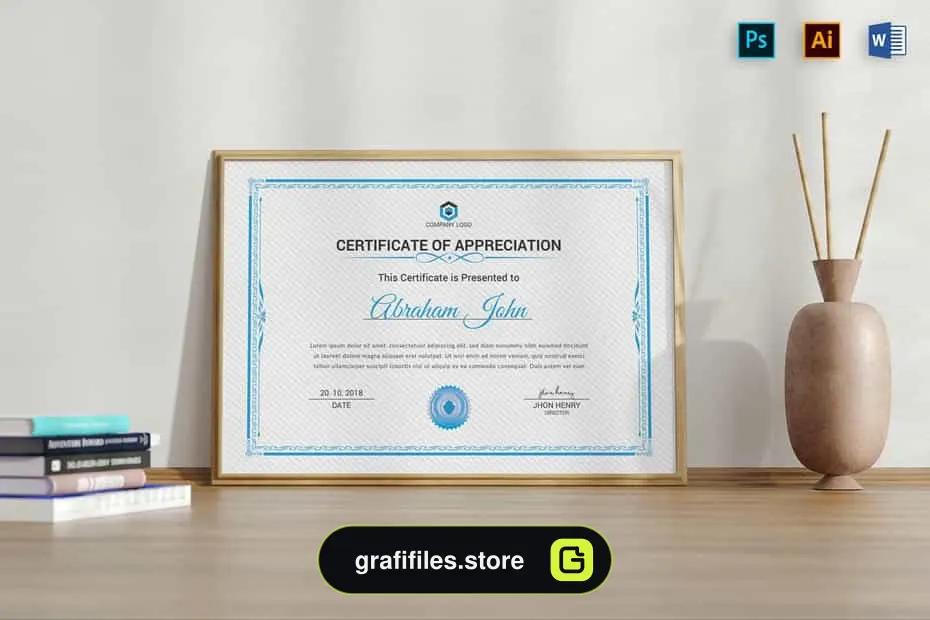 قالب آماده ورد سرتیفیکیت Certificate Word Template 2