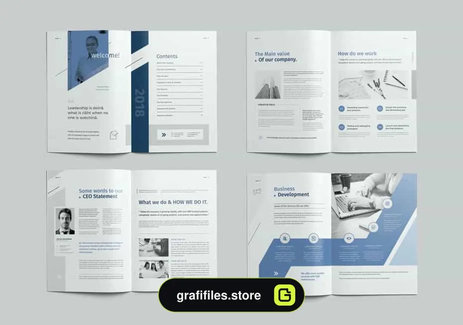 قالب ایندیزاین نمونه کار شرکتی Company Profile 2018