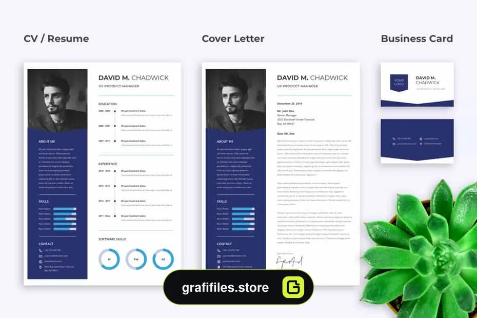 دانلود قالب آماده ورد رزومه Vectex - Business Clean Resume CV Set - 1 قالب آماده ورد رزومه Vectex