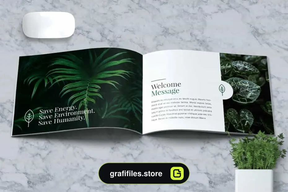 دانلود قالب ایندیزاین بروشور گیاهان زینتی Decorative Plants Brochure A5 - 2 قالب ایندیزاین بروشور گیاهان زینتی