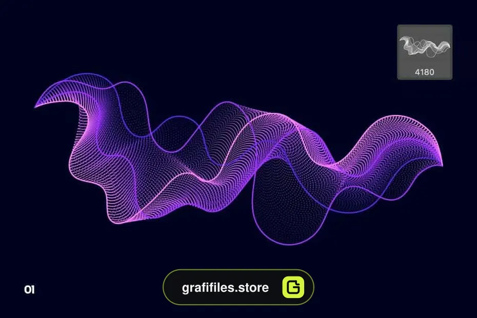 براش امواج ذرات دیجیتال فتوشاپ - 1