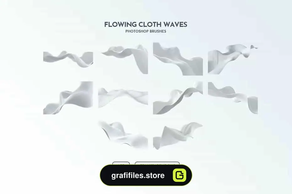 براش پارچه فتوشاپ Elegant Wavy Cloth Photoshop Brushes - 21