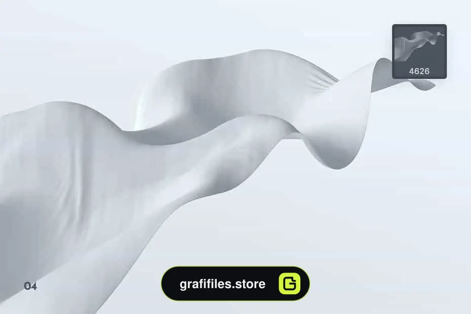 براش پارچه فتوشاپ Elegant Wavy Cloth Photoshop Brushes - 7