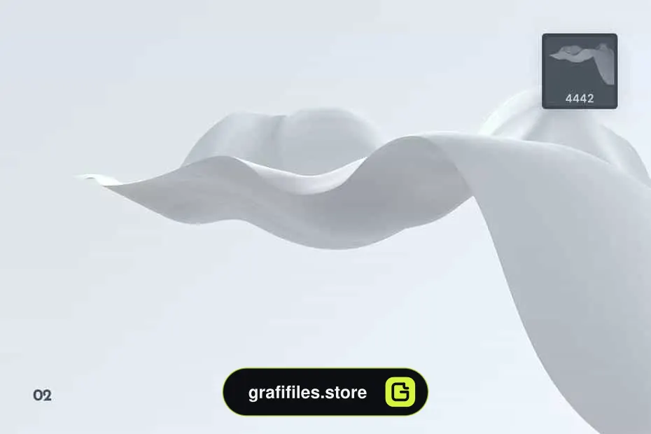 براش پارچه فتوشاپ Elegant Wavy Cloth Photoshop Brushes - 3