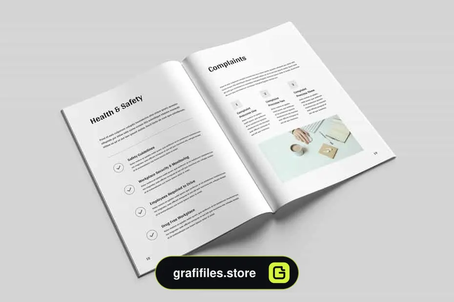 دانلود قالب آماده ورد کتاب راهنمای کارمندان Employee Handbook | MS Word & Indesign - 11 قالب آماده ورد کتاب راهنمای کارمندان - 10