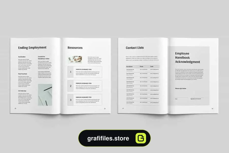 دانلود قالب آماده ورد کتاب راهنمای کارمندان Employee Handbook | MS Word & Indesign - 13 قالب آماده ورد کتاب راهنمای کارمندان - 12