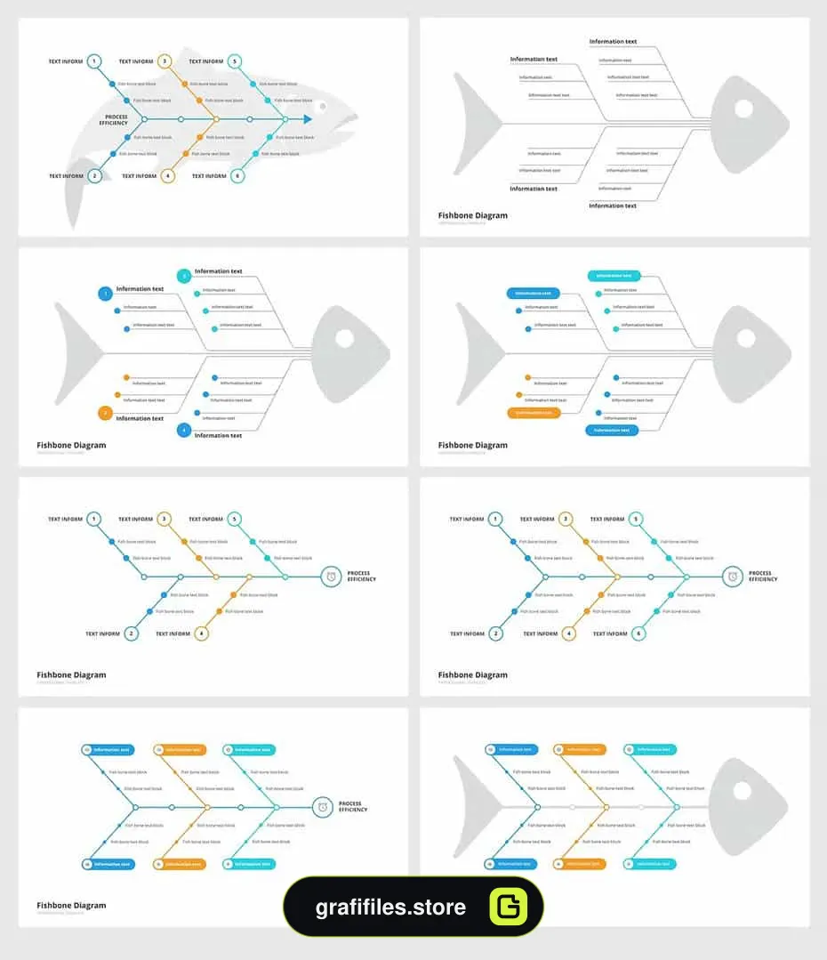قالب پاورپوینت Fishbone &amp; Ishikawa diagram