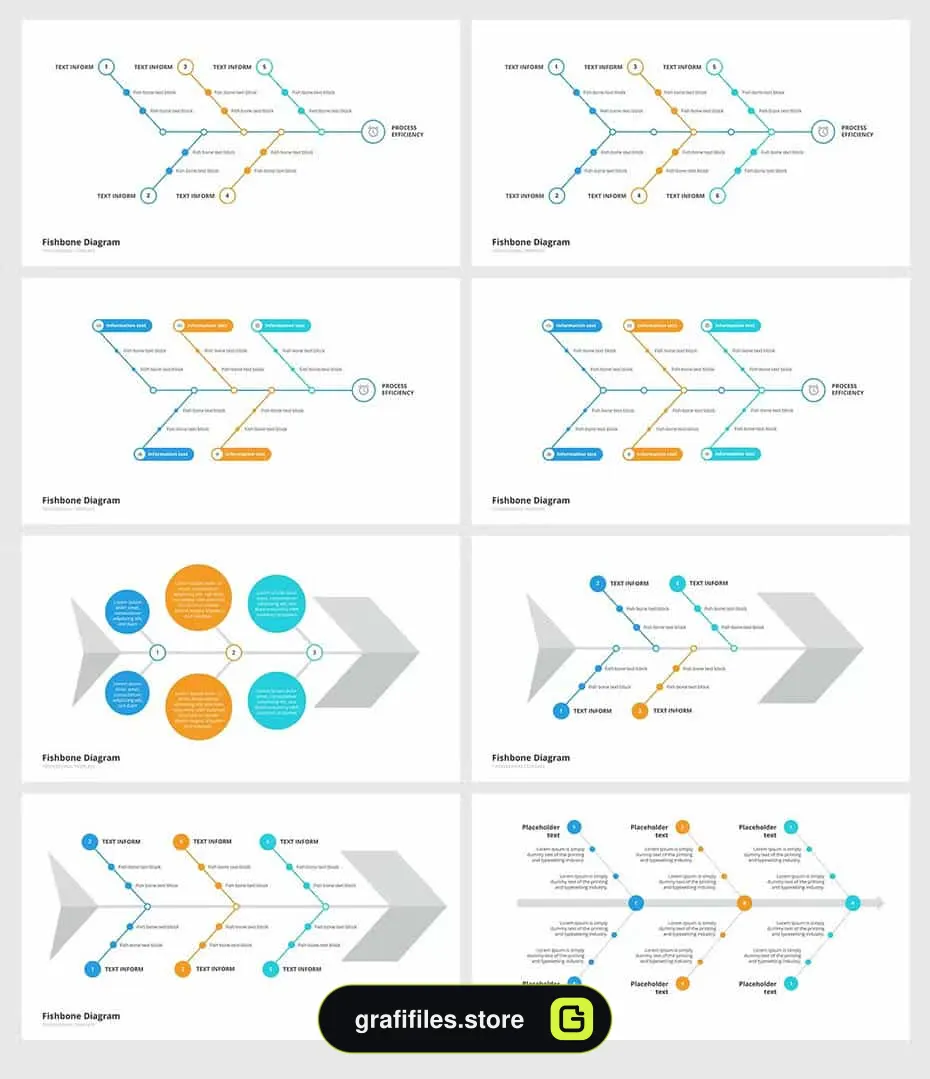 قالب پاورپوینت Fishbone &amp; Ishikawa diagram