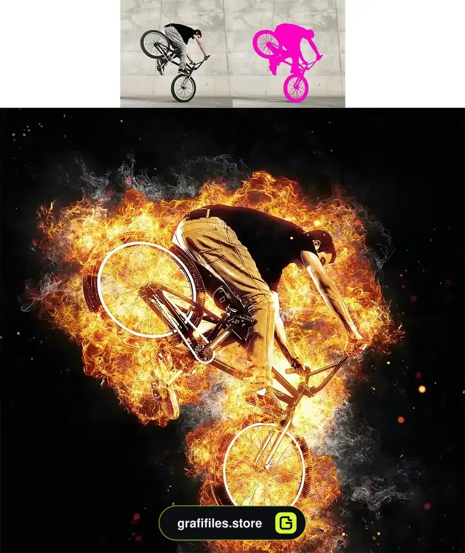 دانلود اکشن فتوشاپ ایجاد افکت شعله آتش بر روی عکس Flames Photoshop Action - 4 اکشن فتوشاپ ایجاد افکت شعله آتش بر روی عکس - 3