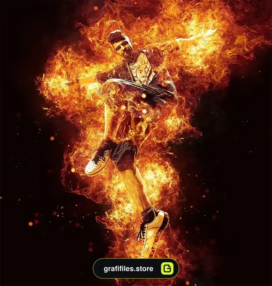 دانلود اکشن فتوشاپ ایجاد افکت شعله آتش بر روی عکس Flames Photoshop Action - 6 اکشن فتوشاپ ایجاد افکت شعله آتش بر روی عکس - 5