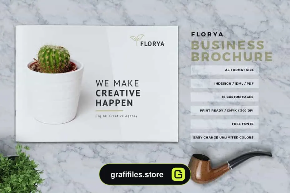قالب ایندیزاین بروشور تجاری FLORYA - Business Brochure
