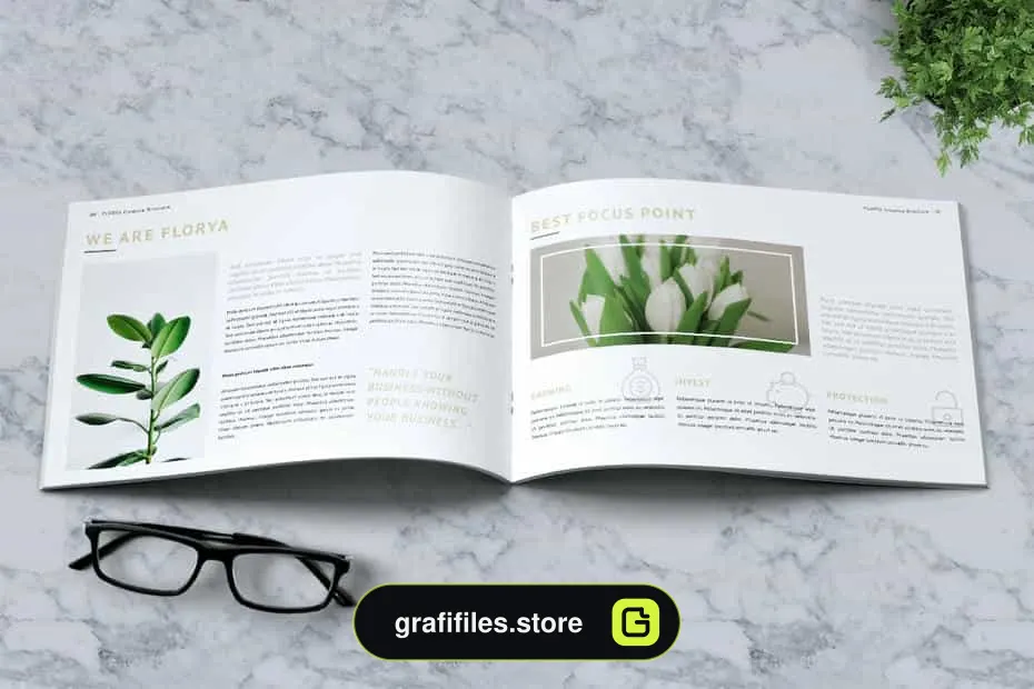 قالب ایندیزاین بروشور تجاری FLORYA - Business Brochure
