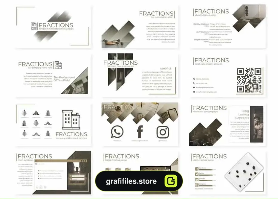قالب پاورپوینت Fractions