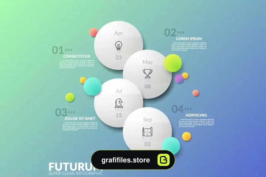 طرح لایه باز اینفوگرافی Futurum Infographic White