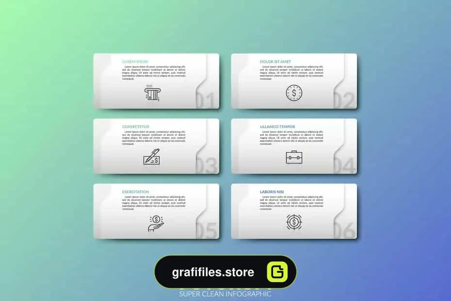 طرح لایه باز اینفوگرافی Futurum Infographic White