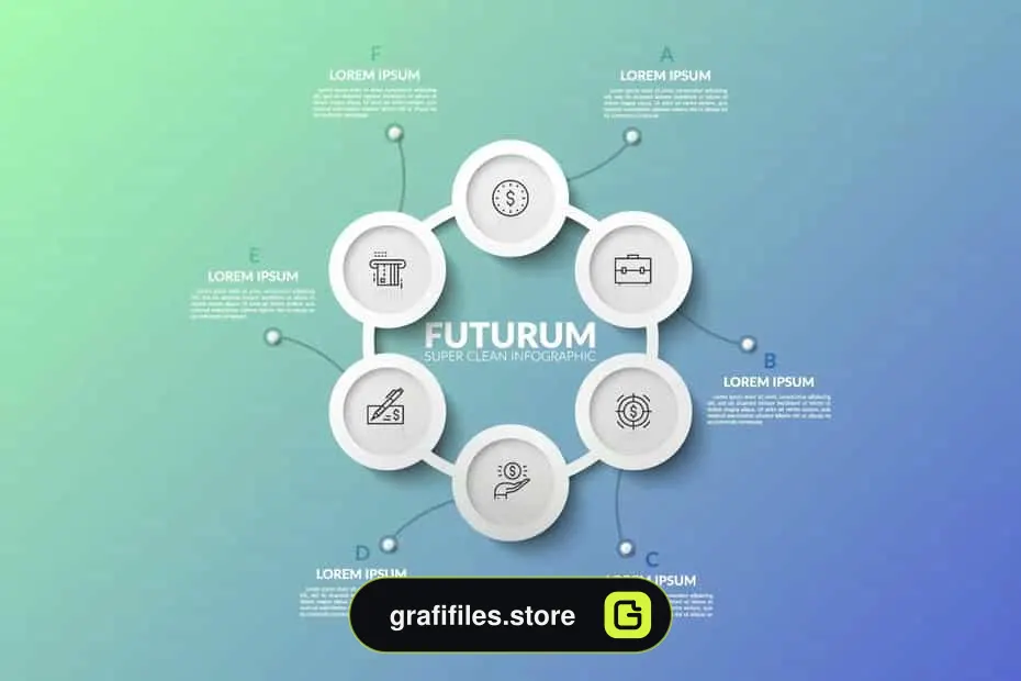طرح لایه باز اینفوگرافی Futurum Infographic White