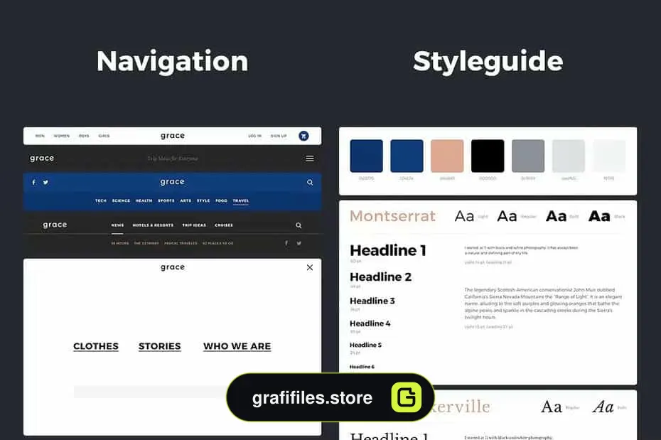 طرح لایه باز رابط کاربری Grace UI Kit