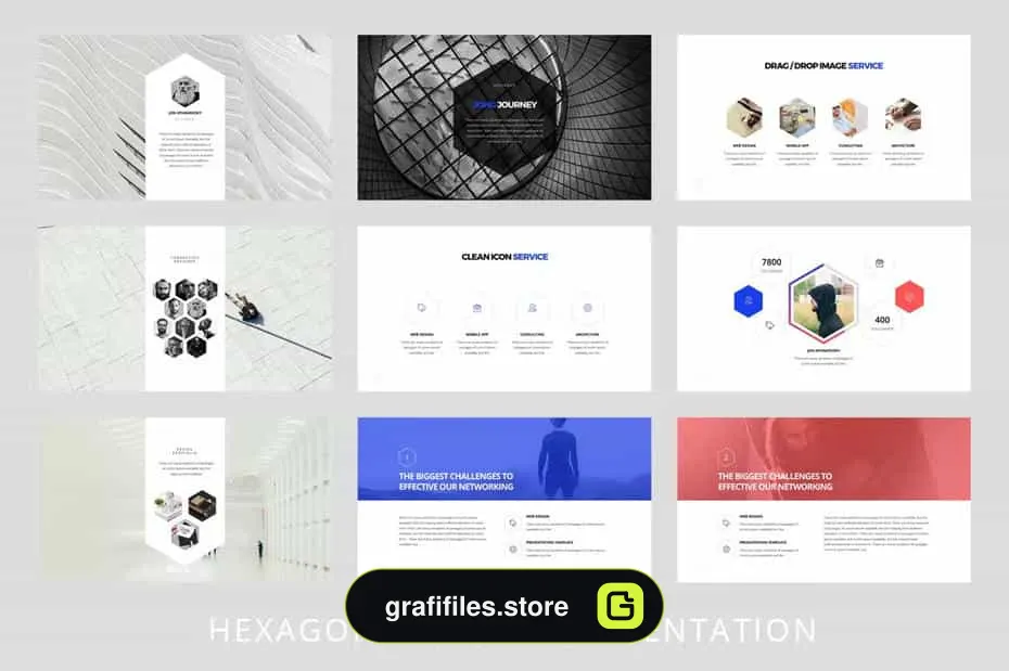 قالب پاورپوینت Hexagon - Powerpoint Template