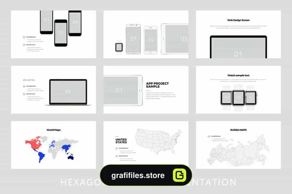 قالب پاورپوینت Hexagon - Powerpoint Template