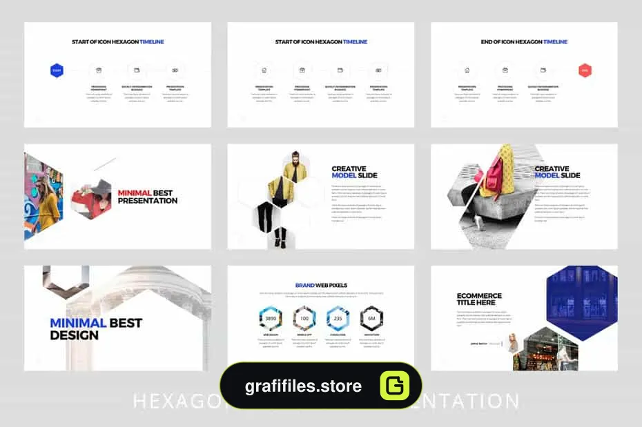 قالب پاورپوینت Hexagon - Powerpoint Template