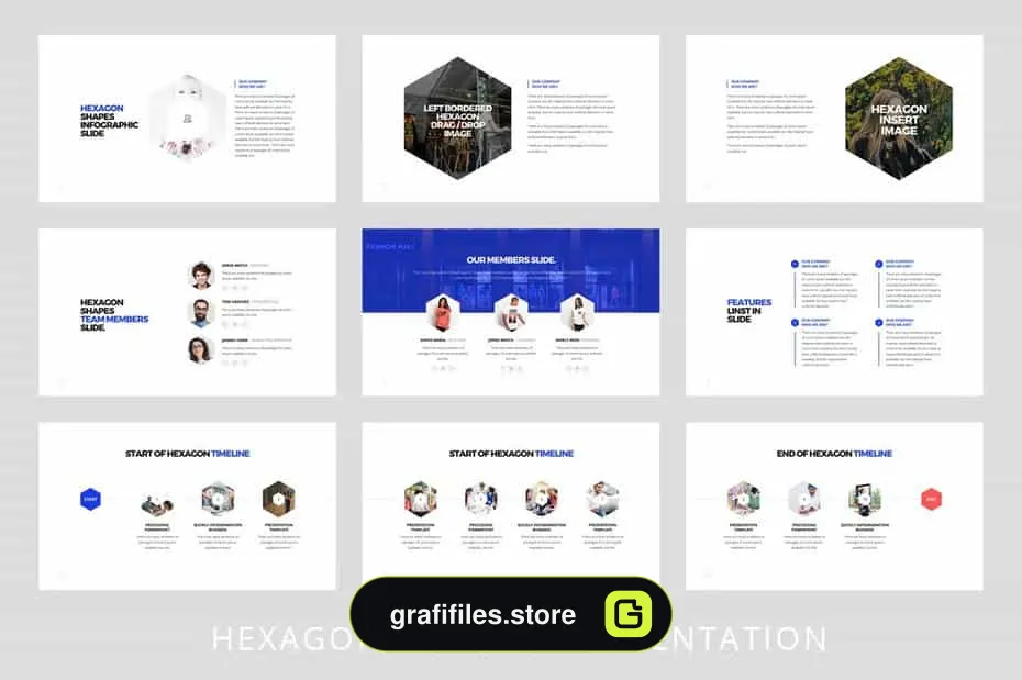 قالب پاورپوینت Hexagon - Powerpoint Template
