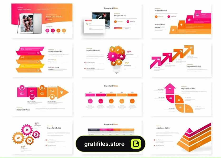 دانلود قالب پاورپوینت Important Dates - Powerpoint Template - 1 قالب پاورپوینت Important Dates - Powerpoint Template