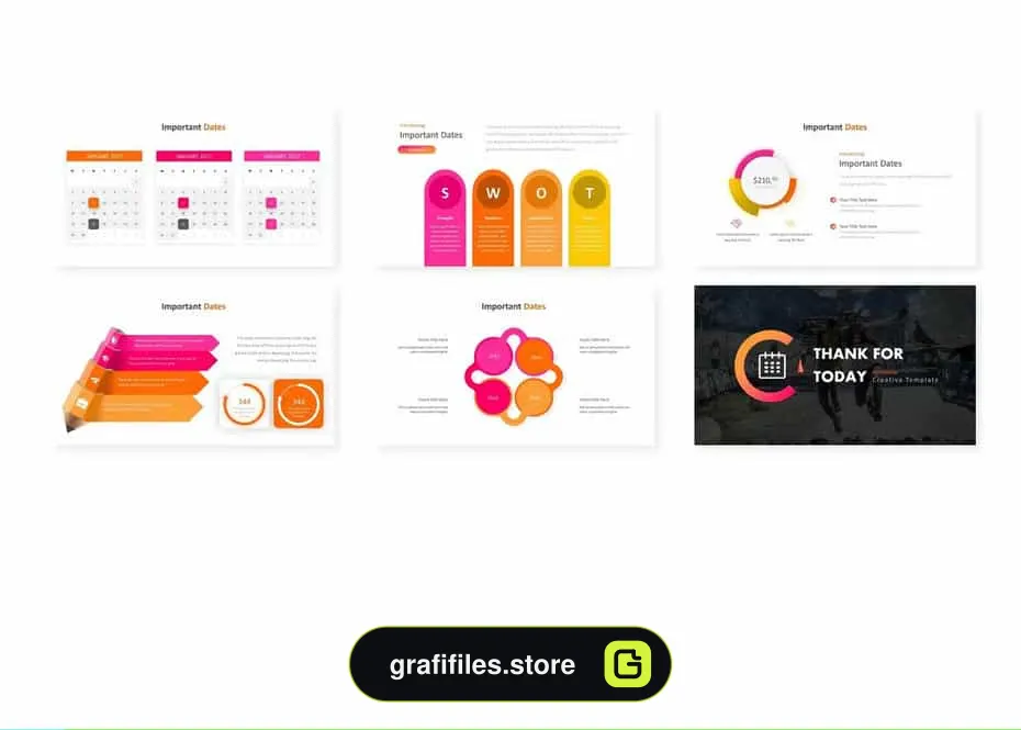 دانلود قالب پاورپوینت Important Dates - Powerpoint Template - 3 قالب پاورپوینت Important Dates - 2