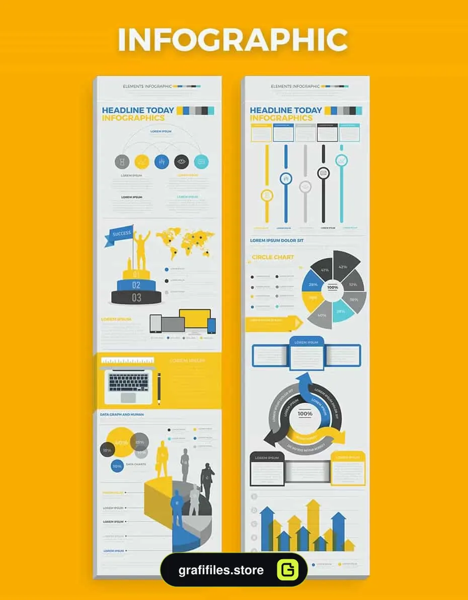 وکتور اجزای اینفوگرافیک Infographics Elements