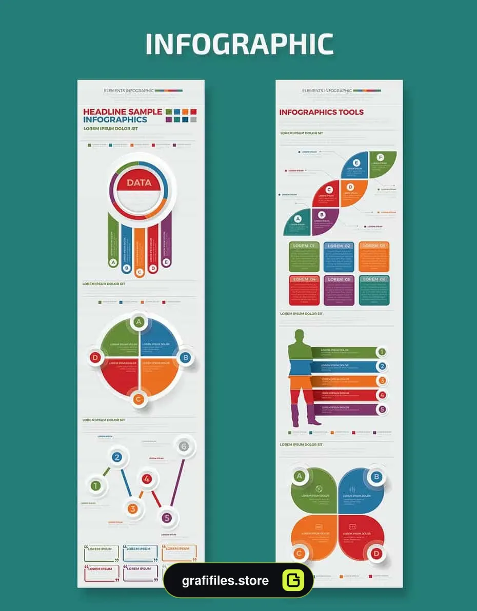 وکتور اجزای اینفوگرافیک Infographics Elements
