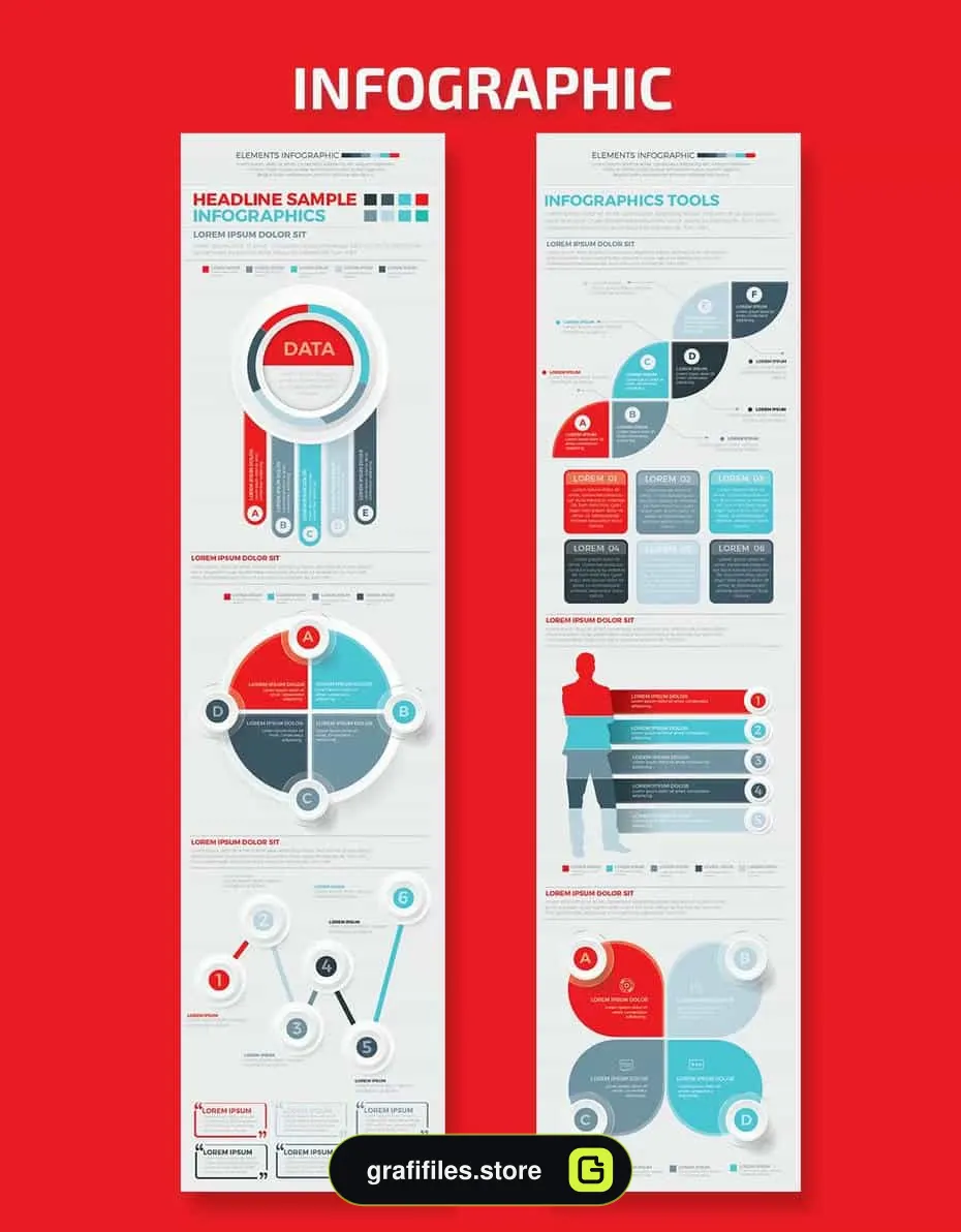 وکتور اجزای اینفوگرافیک Infographics Elements Design