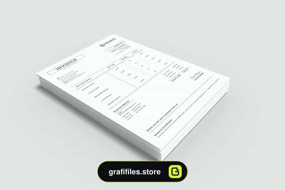 قالب آماده ورد فاکتور Invoice MS Word