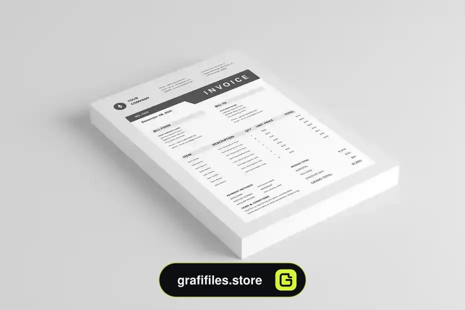 دانلود قالب ایندیزاین فاکتور Invoice | MS Word & Indesign - 2 قالب ایندیزاین فاکتور Invoice - 1
