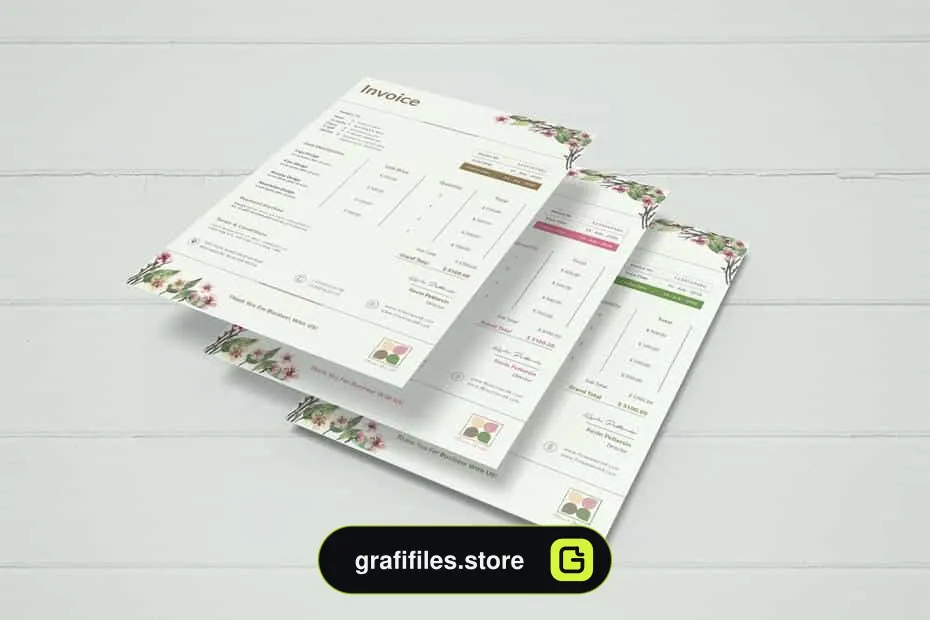 قالب آماده ورد فاکتور Invoice Word