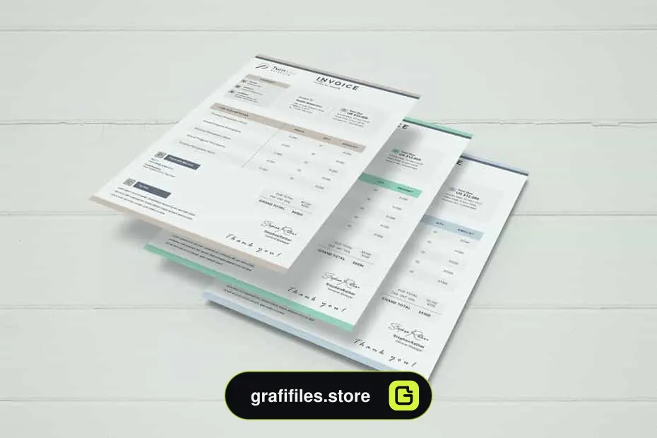 قالب آماده ورد فاکتور Invoice Word