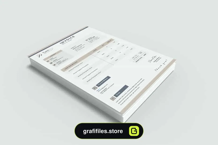 قالب آماده ورد فاکتور Invoice Word