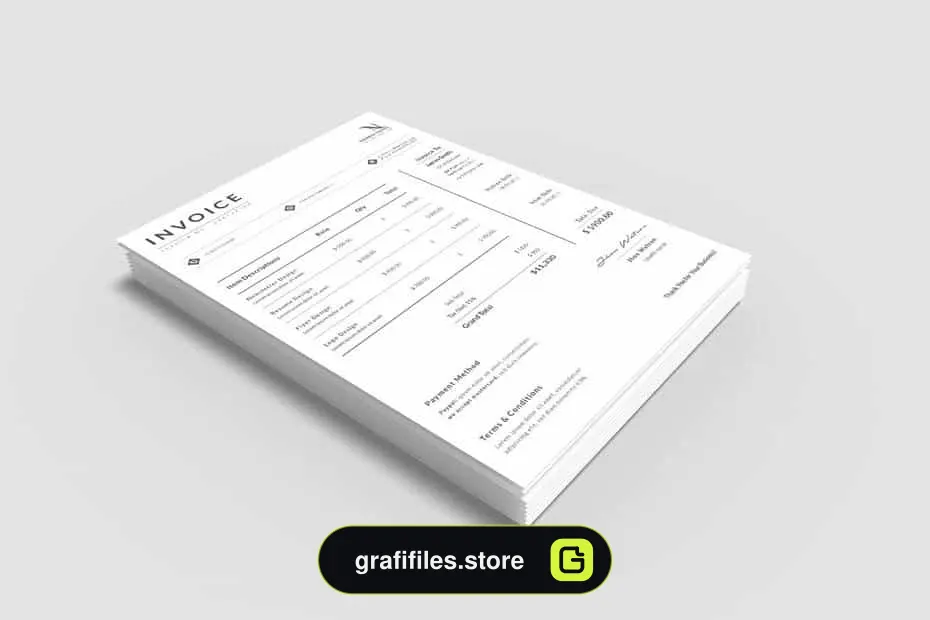 قالب آماده ورد صورت حساب Invoice Word Template