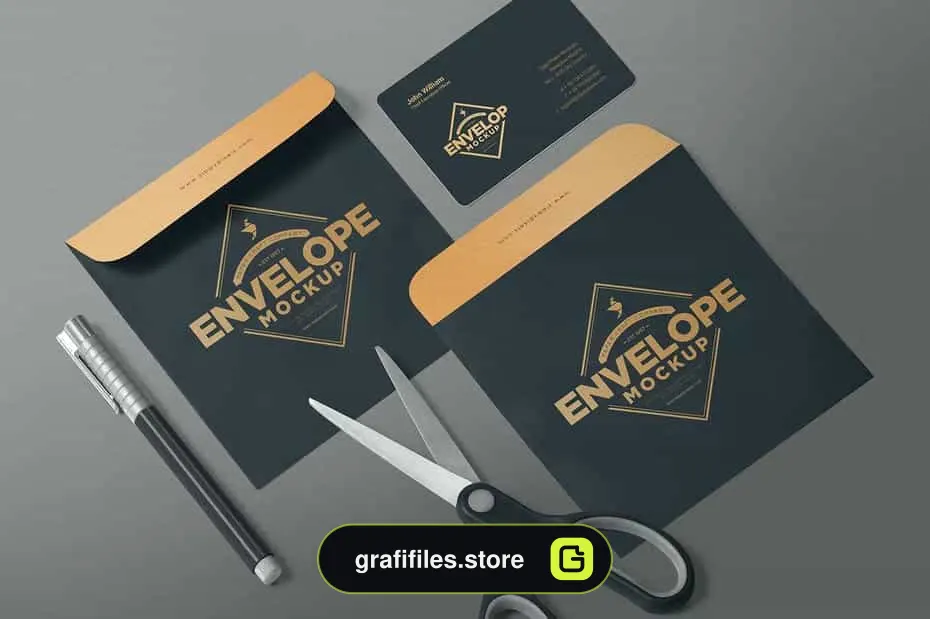 موکاپ پاکت نامه Isometric Envelope Mockups