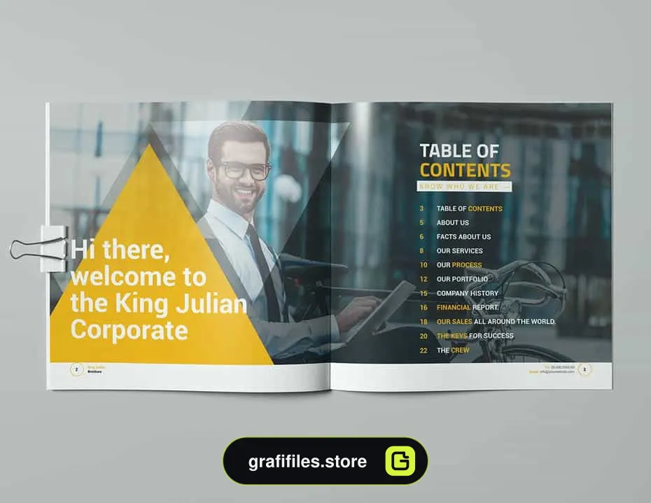 قالب ایندیزاین بروشور King Julian Brochure - Square