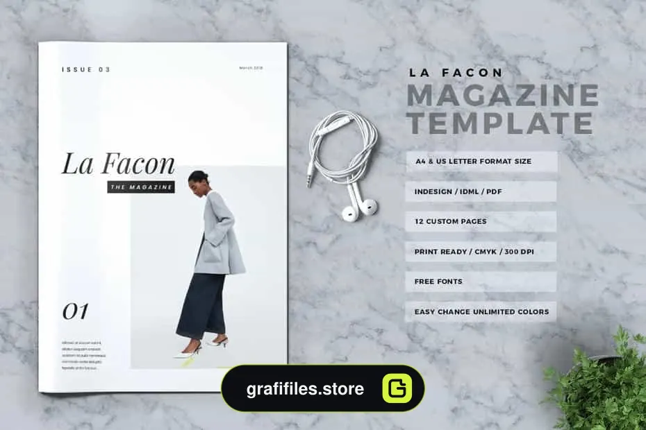 قالب ایندیزاین مجله مد و فشن La Facon Fashion Magazine