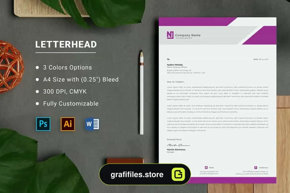 دانلود قالب آماده ورد سربرگ Letterhead for Microsoft Word - 1 قالب آماده ورد سربرگ Letterhead for Microsoft Word