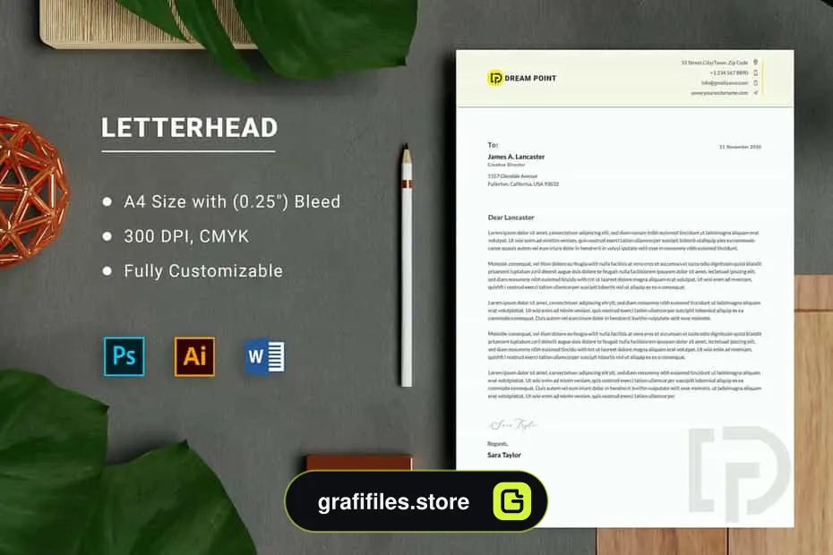 قالب آماده ورد سربرگ Letterhead for Microsoft Word