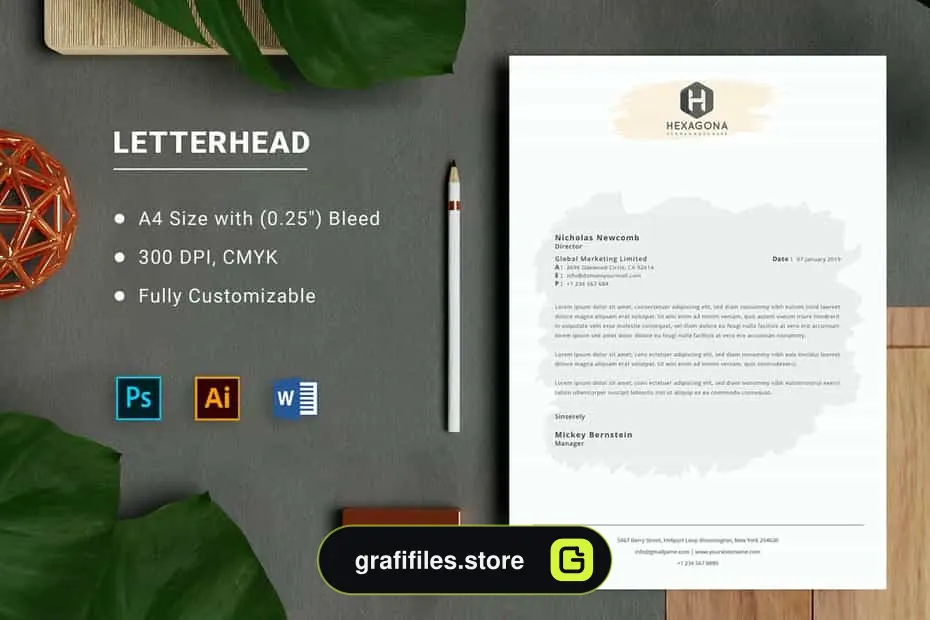 قالب آماده ورد سربرگ Letterhead Word 2